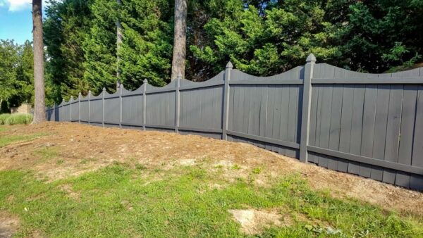 Newly Painted Gray Wooden Fence
